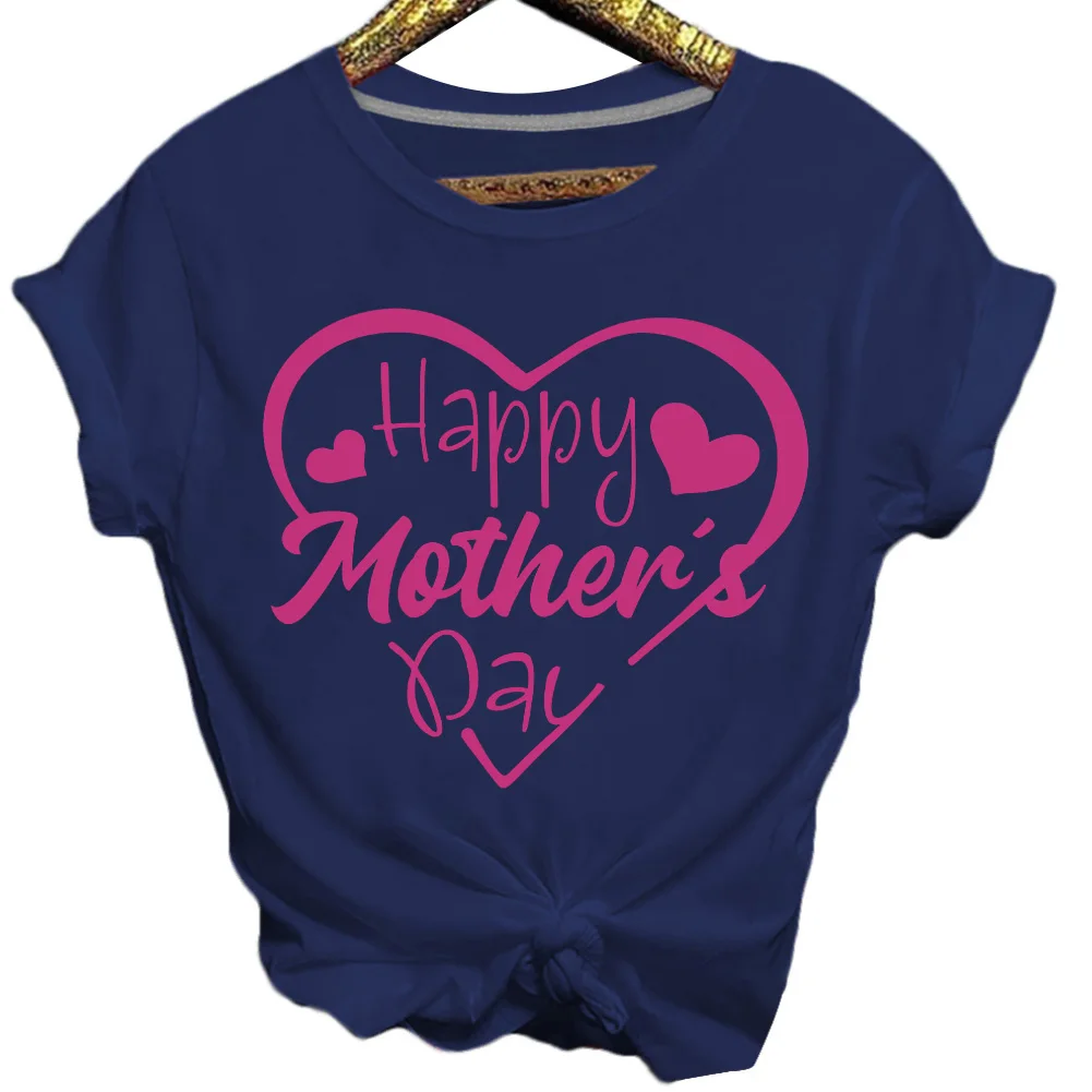 Женская летняя повседневная футболка для мамы размера плюс с коротким рукавом и