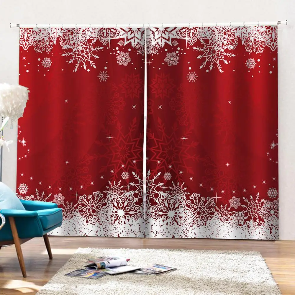 

Custom red wedding curtains Bedroom living room windproof thickening blackout curtain