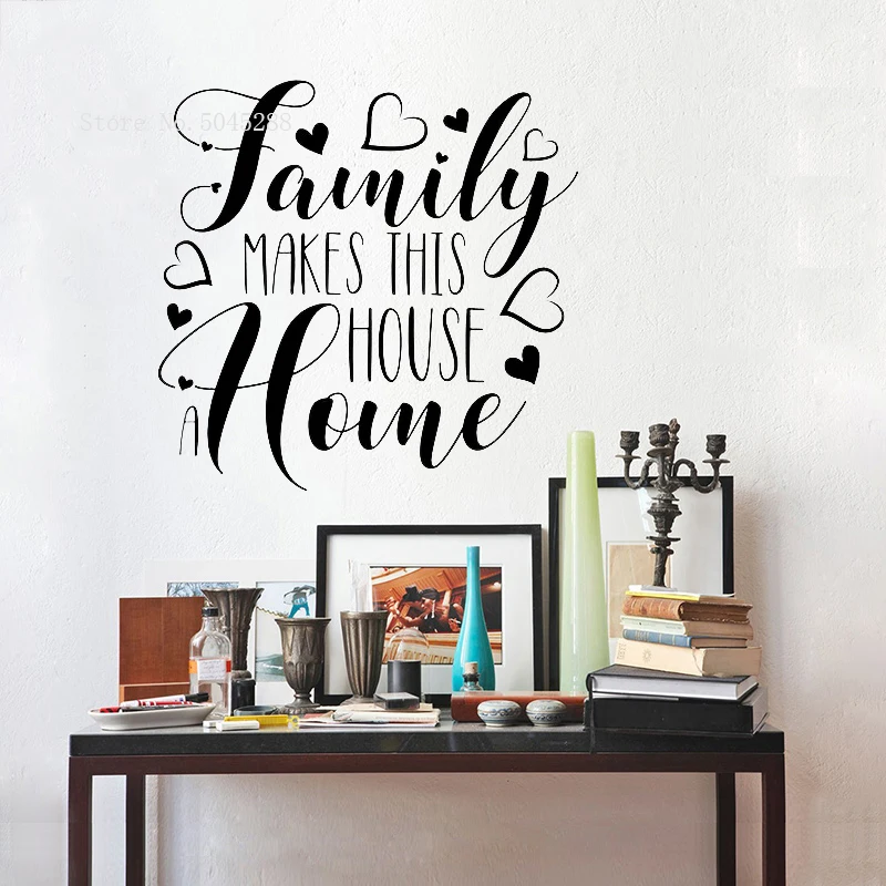 Family Make This House A Home Vinyl Sticker Wall Decal Lettering Welcome Mural Phrase Decor LL250 | Дом и сад