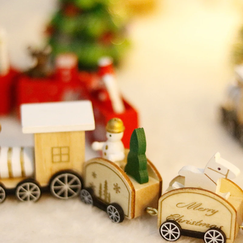 

Mini Christmas Decoration Wooden Toy Train Home Ornaments Christmas Gift Kid Baby Toys Diecasts&Toy Vehicles Children Xmas Gift