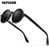 hepidem acetate vintage polarized sunglasses men gregory peck brand design clear round sun glasses for women retro shades zolman