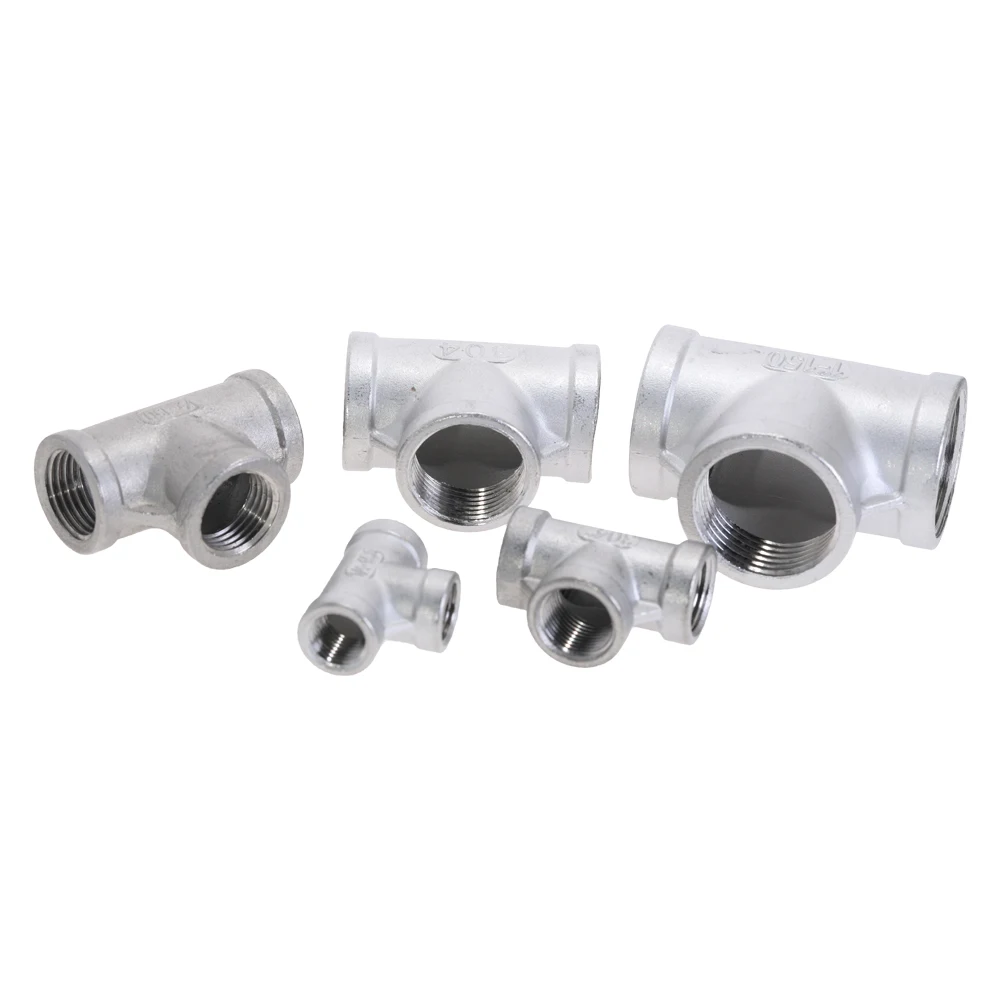 304 Нержавеющая сталь Трубное колено женские резьбовой 3 х полосная трехходовая