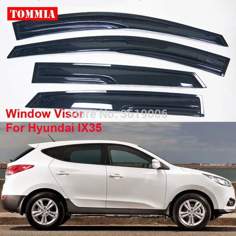 

tommia 4pcs Window Visor Shade Vent Wind Rain Deflector Guards Cover For Hyundai IX35