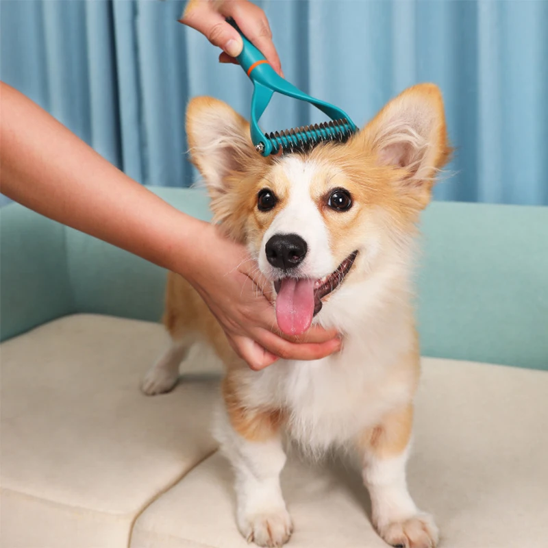 

Расческа из нержавеющей стали для собак, щетка для удаления шерсти у домашних животных, плавающая, для кошек, аксессуары для ухода за шерсть...