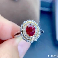 kjjeaxcmy fine jewelry 925 sterling silver inlaid natural adjustable ruby new female woman girl miss ring trendy