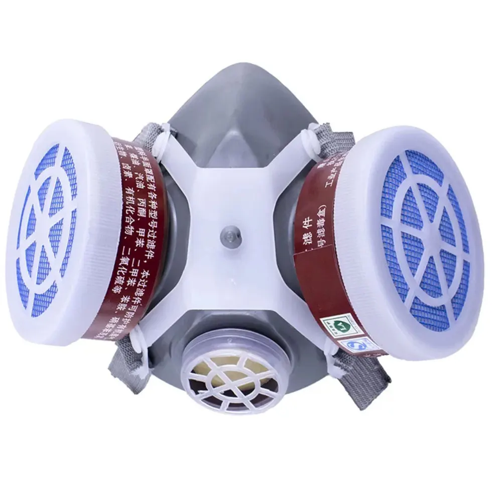 

Respirator Gas Mask Half Face Safety Chemical Dust Filter Organic Vapor Benzene PM2.5 Protection Workplace Face Mask