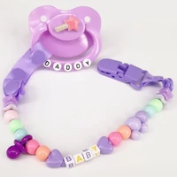 ddlg adult baby pacifier purple candy pacifier clip chain adult size pacifier abdl pacifier chain clip holder small daddys girl