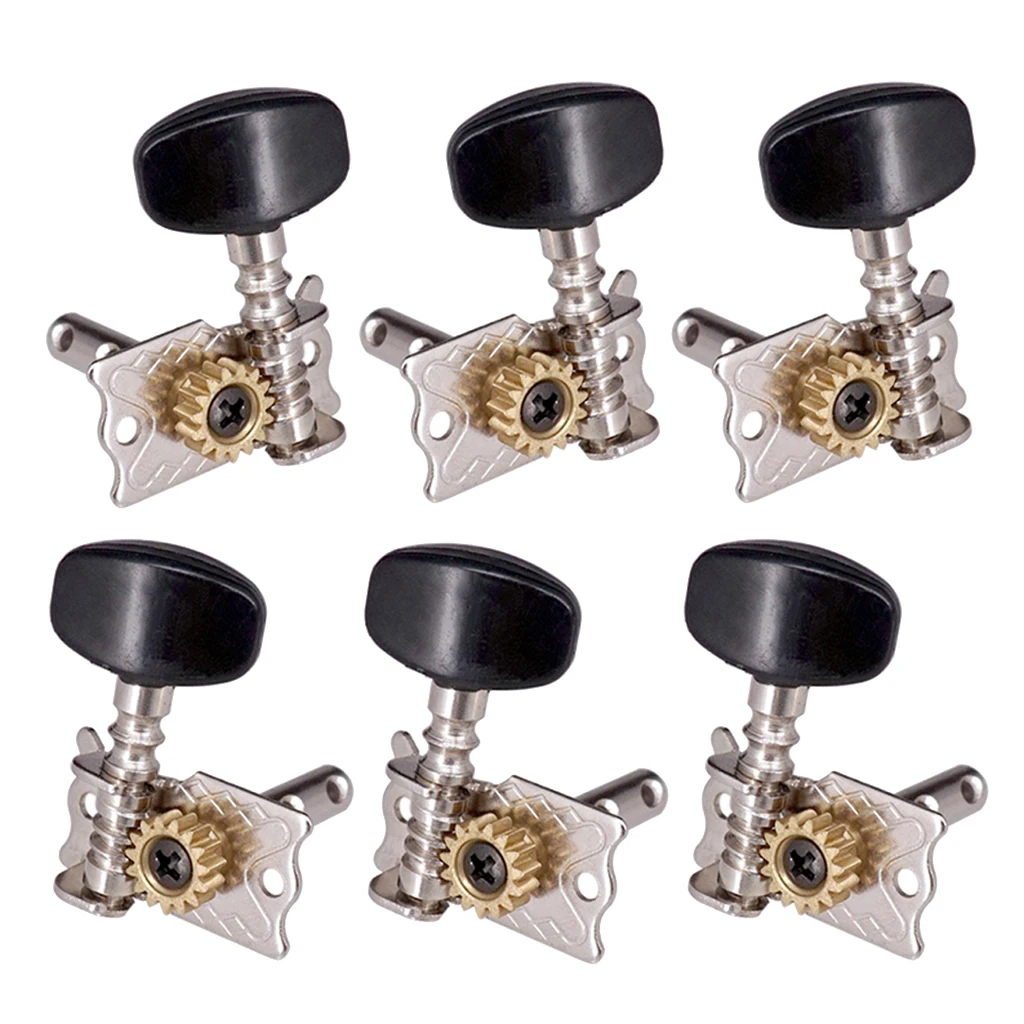 6 stück schwarz gitarre maschine köpfe mechanische tuning pegs für akustische gitarre elektrische gitarre 3r3l free global shipping