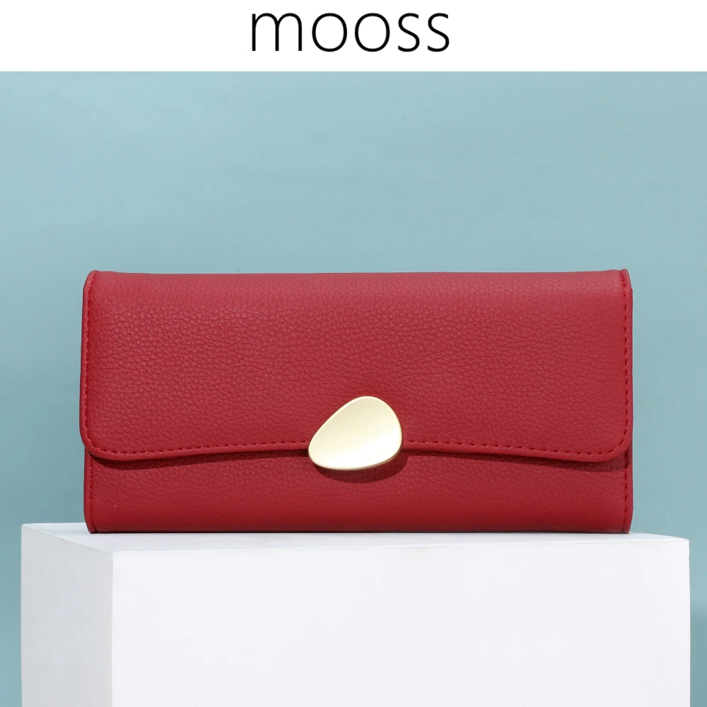 Женский кошелек Mooss из натуральной кожи длинный клатч сумка для ужина элегантная