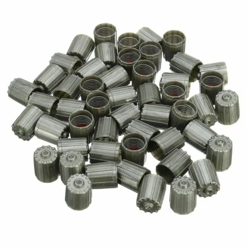 

50pcs Plastic Gray TPMS Tire Tyre Valve Stem Caps Cover Kit For Car Truck Motorcycle