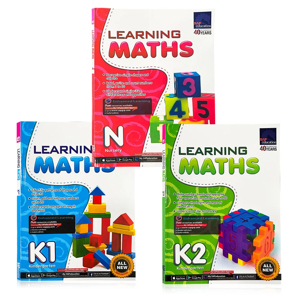 

3 Books/set SAP Education Learning Math Book Singapore Children Kindergarten Mathematics Books Textbook Kids Learning Addition