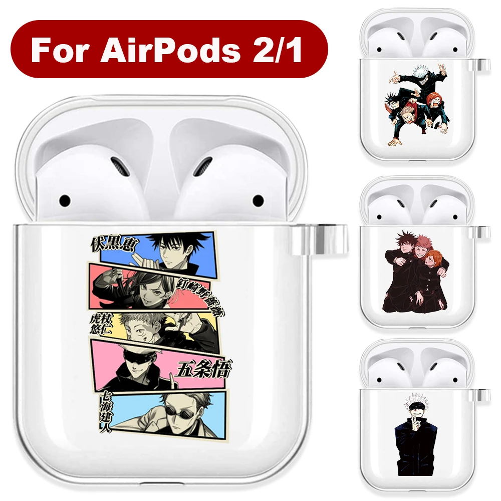 Мягкий прозрачный чехол для наушников Airpods 2/1 с японским аниме ююютсу Kaisen Gojo Satoru |