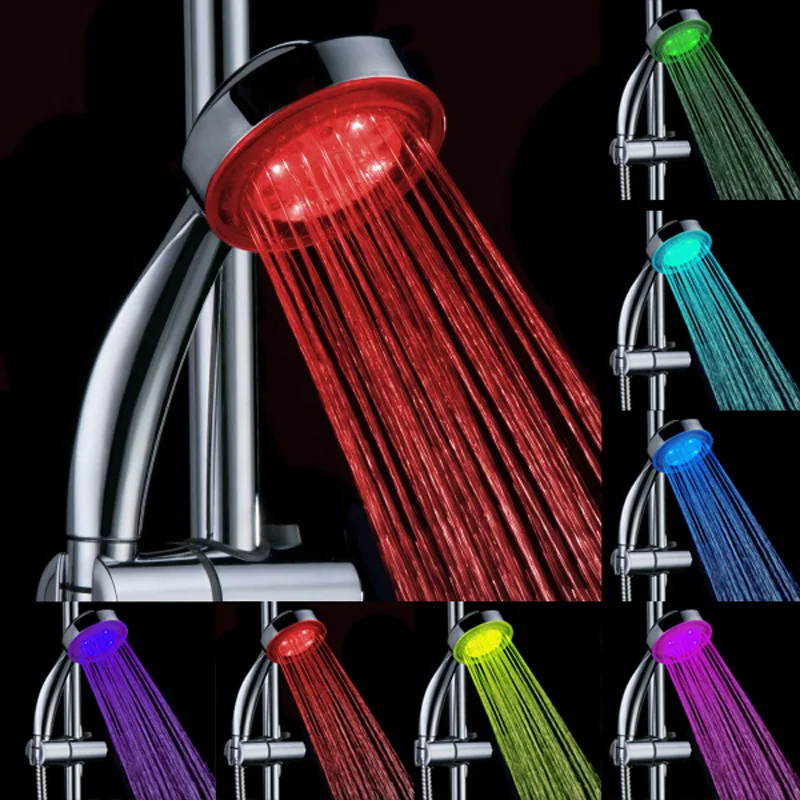 

Colorful Self-change Color Led Shower Round Temperature Control Three Colors Temperature-sensitive Luminous Shower