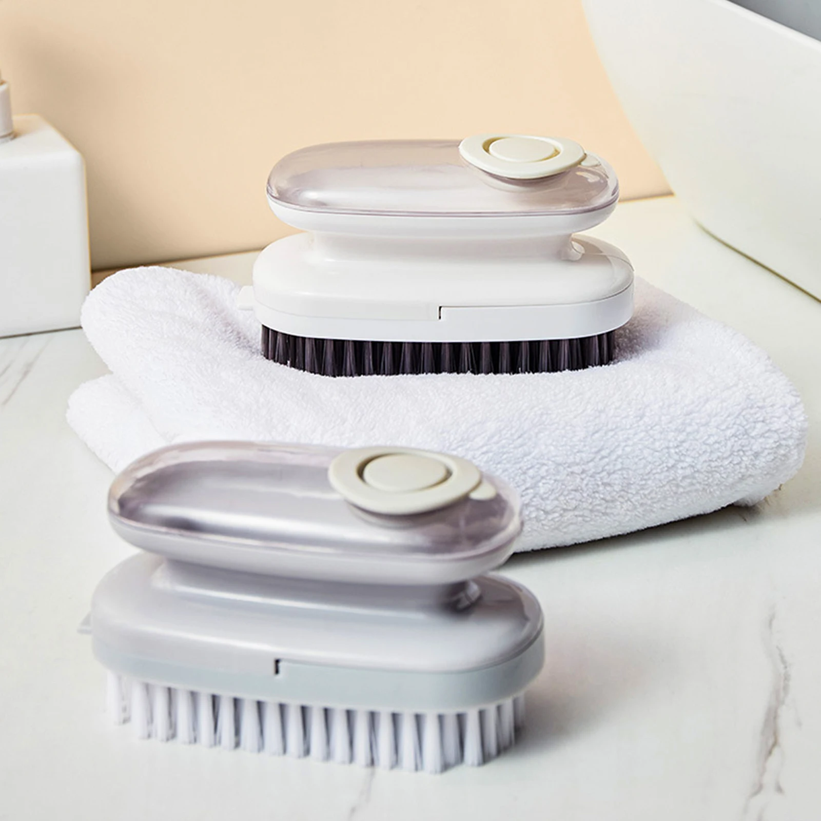 

2022 New Soap Dispenser Scrub Cleaning Dish Brush Set Household Cleaning Tools Washing Brush For Laundry Cloth Shoe