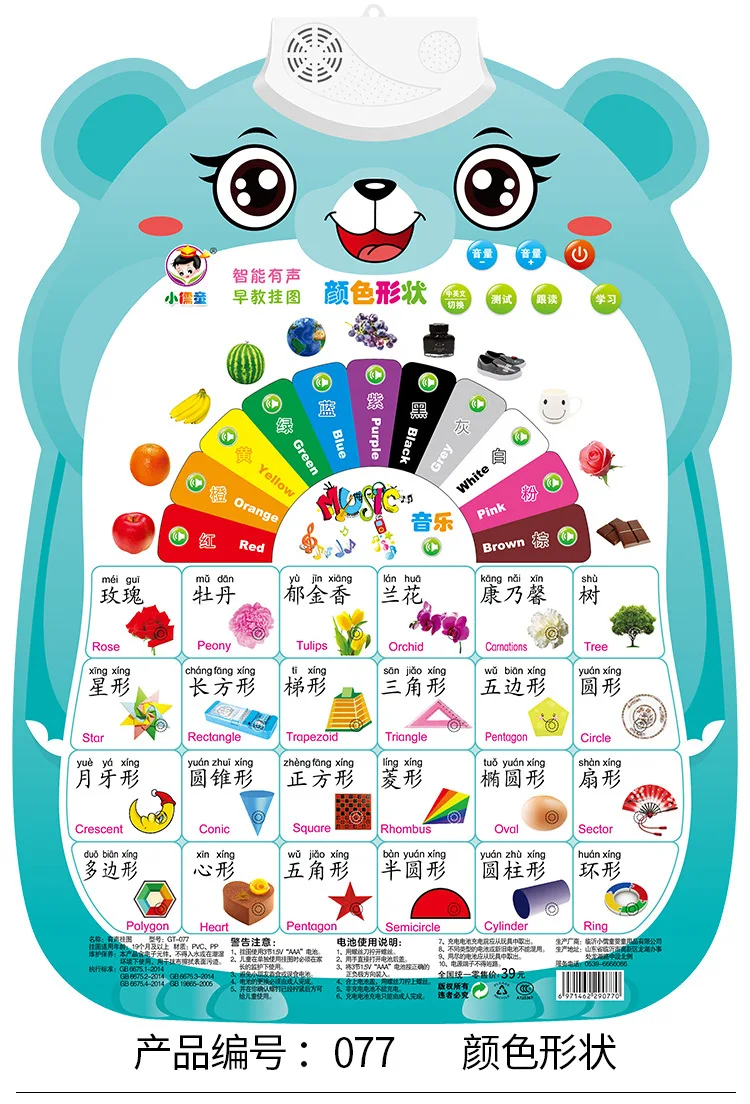 Настенная картина Pinyin Звуковая электронная обучающая детская Просвечивающая