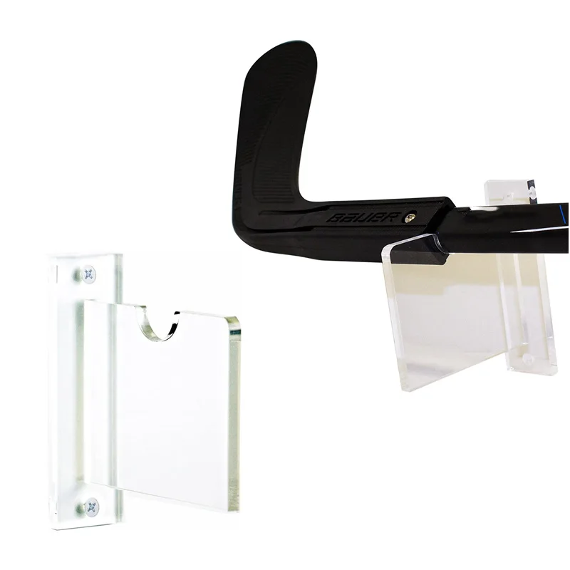 

New Sale 1 Pair Acrylic Standard Single Hockey Stick Clear Wall Mount Display Bracket Included Screws
