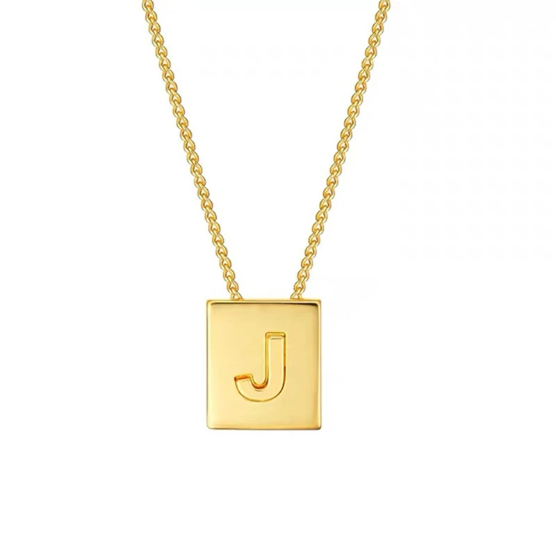 SRCOI Золото Цвет Корейская тонкая цепь геометрическое квадратное имя ожерелье