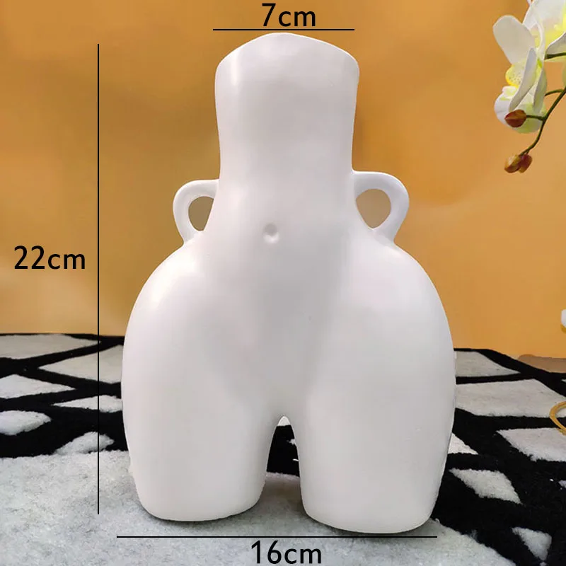

Tabletop Vase Body Art Bust Statue Ceramic Vases Crafts Figurines Resin Flower Arrangement Home Decoration Accessories Modern