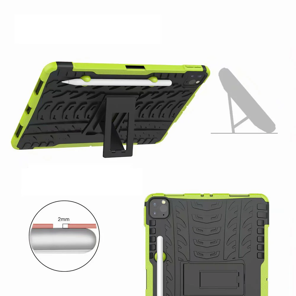 

For Apple iPad Pro 11 inch (2020) Case Cover Shockproof TPU + PC Hybrid Armor Stand Tablet Cover For Apple iPad Pro 2020 Funda
