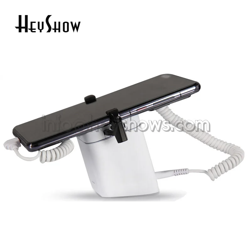 Mobile Phone Security Anti-Theft Device White Display Stand Apple Android Phone Secure Burglar Alarm System Holder With Clamp