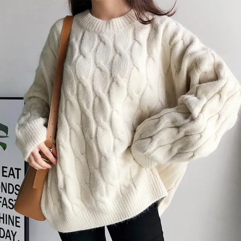 

spring/autumn women clothing computer knitted women sweaters long sleeve o-neck loose pullovers college students sweaters