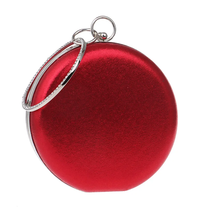

Classic Design Round Evening Bag Ladies Fashion Banquet Dress Evening Bag Golden Ring Handbag Party Coin Bag Bridal Handbag