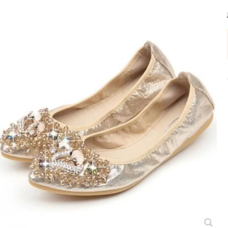 Женские свадебные туфли с кристаллами Цвет золотой серебряный танцевальные