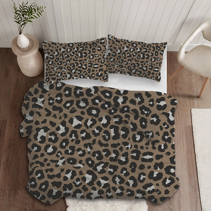 

3d Bedding Set Leopard Print Comforter Cover With Pillowcases 2/3PC Home Textile Twin Full Queen King Size 220x240 200x220