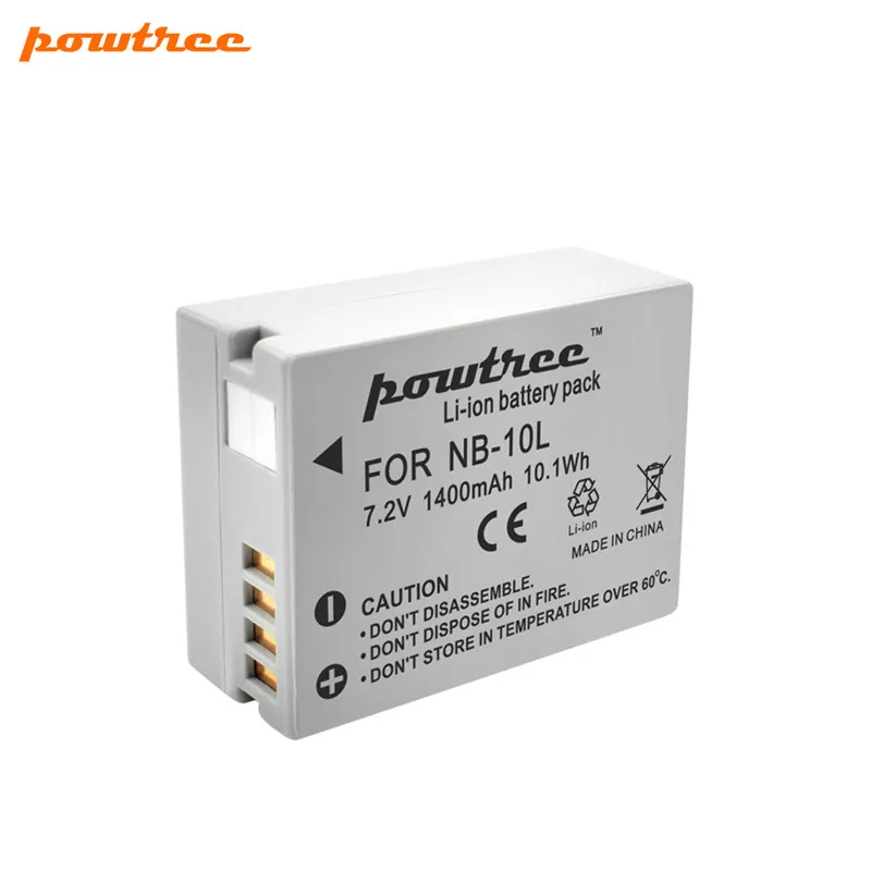 Аккумуляторная батарея Powtree для Canon NB 10L PowerShot G15 G16 SX40 SX60|Цифровые аккумуляторы| |