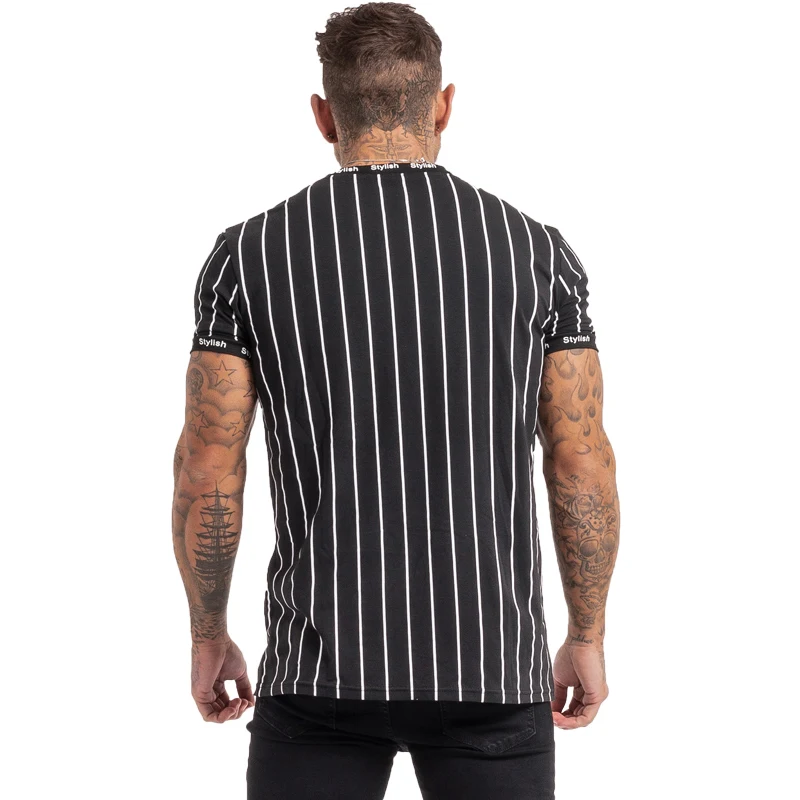 

GINGTTO T Shirt Mens Top Tees Black and White Short-Sleeve Cotton T-shirts Summer Skateboard Tee Boy Tshirt Tops European size