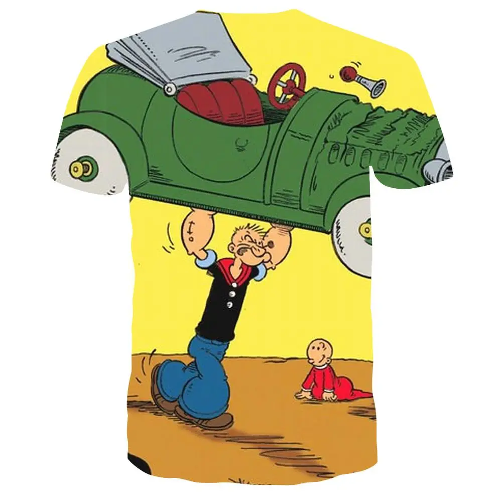 2019 Модные мужские топы футболки новейшие модные с принтом Popeye повседневные