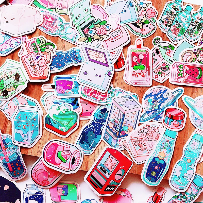 

70PCS Girl Pink Dessert sticker DIY scrapbook collage mobile phone computer diary happy plan decoration sticker