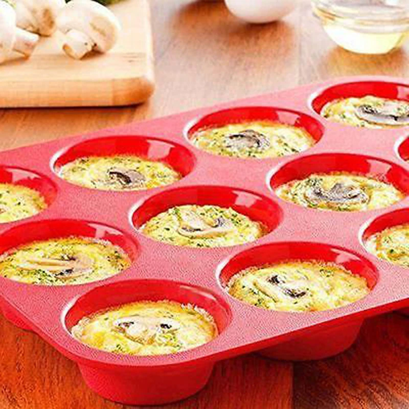 Силиконовая посуда для выпечки кексов 12 чашек|Принадлежности выпечки| |