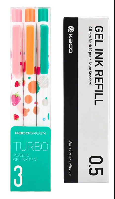 

KACO Cherry Blossom Limited Neutral Pen Press Dynamic Water Pen Large-capacity Waterproof Fast Dry Black Pen O 0.5mm