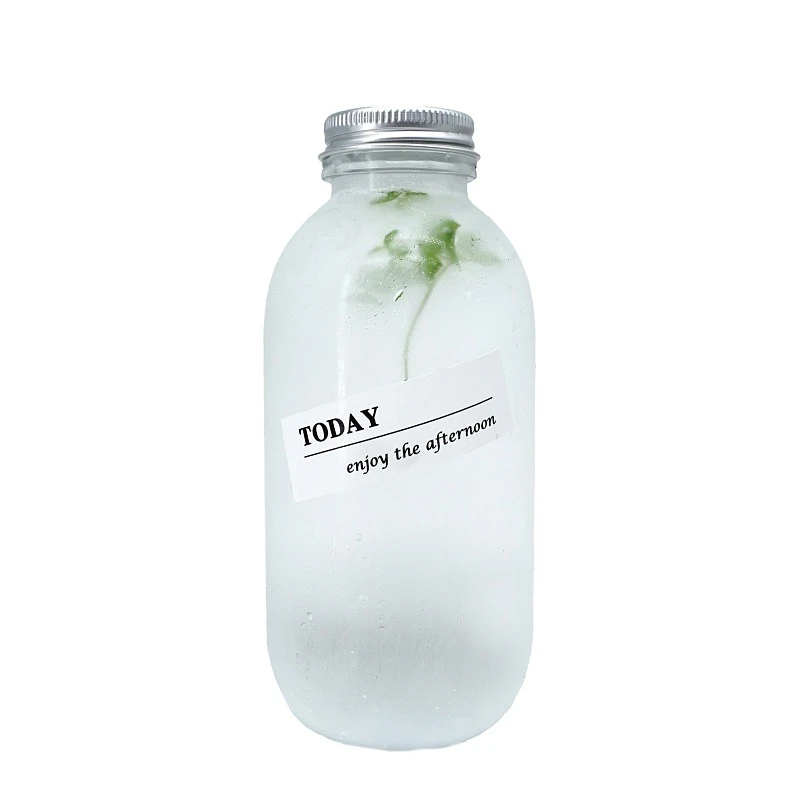 

10pcs Net red small round bottle juice milkshake bottle cold drink beverage bottle 450ml milk tea cup shaker tea plastic bottle