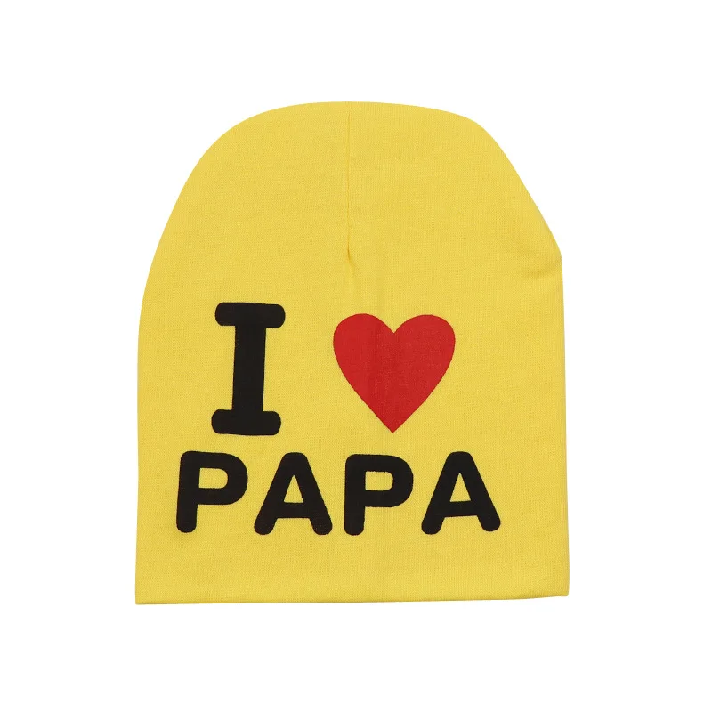 Мягкая хлопковая шапочка с надписью I LOVE MAMA/PAPA для маленьких мальчиков и девочек