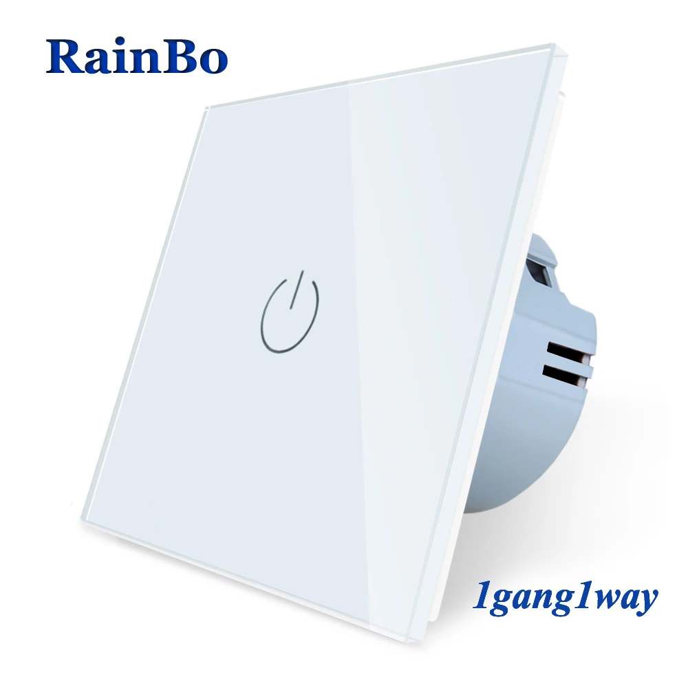 Bainbo Кристалл Стекло Панель Smart Switch ЕС настенный выключатель 110 ~ 250 В сенсорный