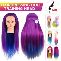 65cm colorful hair doll heads hairdressing training head salon training mannequin modelcomb for salon styling