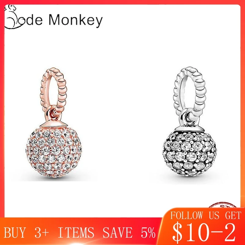 CodeMonkey Новый розовый Золотой и серебристый цвет прозрачный CZ Круглые бусины