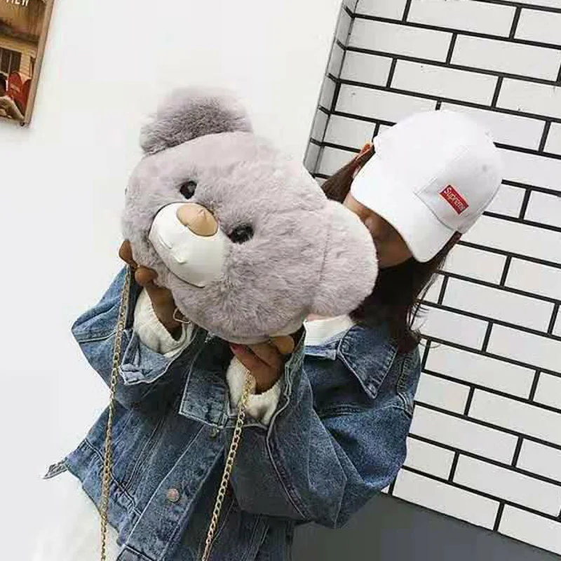Kawaii Bear сумка, плюшевые сумки, мягкая кукла, чучело, игрушки, 25 см., дикая сумка-мессенджер, сумка на цепочке, подарки для девочек, детский рюкзак DBB001