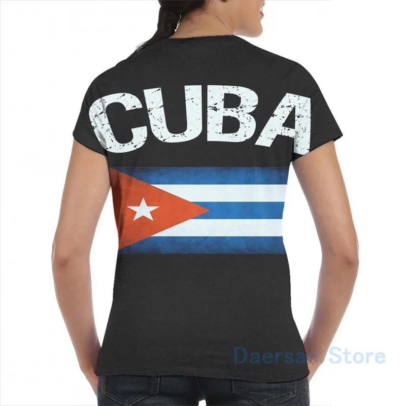 Футболка Мужская/женская с изображением кубинского флага модная тенниска