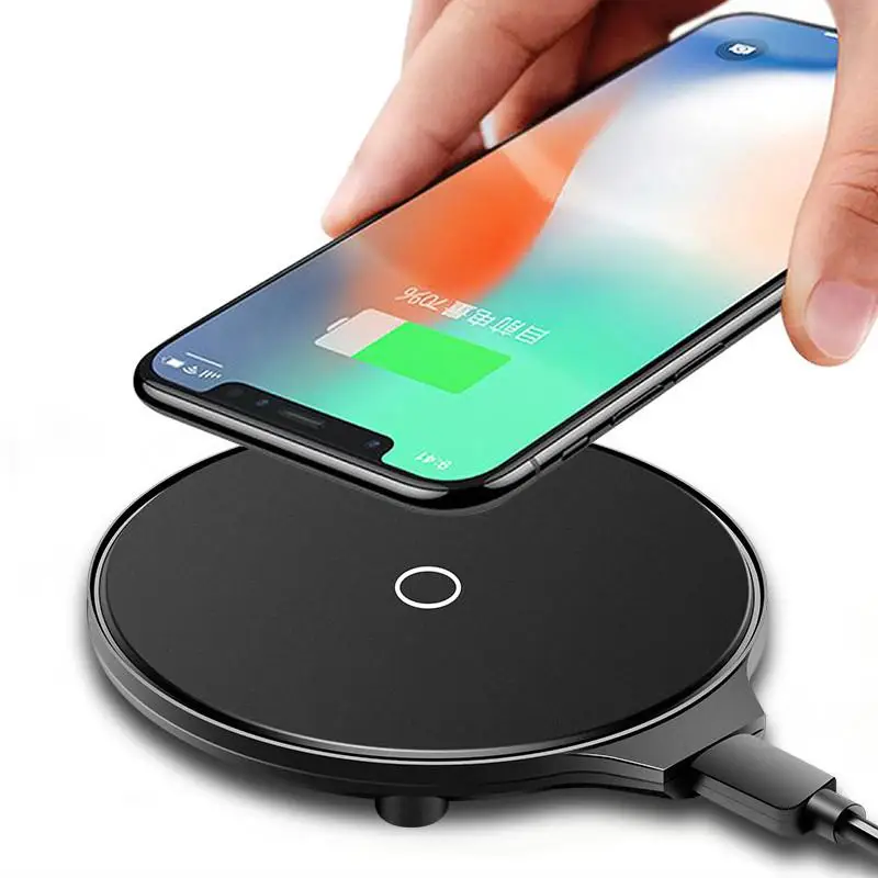 Thin QI Wireless Charger For iPhone X 8 Plus XR XS Max Samsung S8 S9 Huawei Xiaomi Phone Charging Pad Dock | Мобильные телефоны и