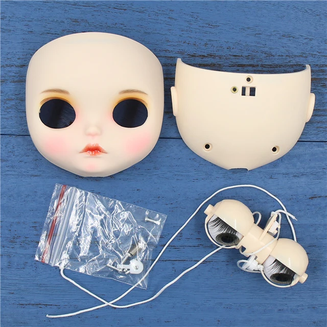 with sleepy eyes Кукла blyth индивидуальная Лицевая панель DIY матовая лицевая сторона губы вырезает бровь ручная работа ручная роспись лица - Цвет: with sleepy eyes