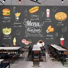 Обои на заказ с гамбургерами, пиццей, закусками, барами, декор для ресторана в западном стиле, настенные самоклеящиеся обои 3D