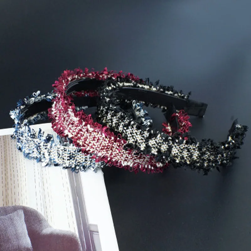 1 шт. Кружевная повязка для волос с жемчугом женщин на голову кисточкой тюрбан