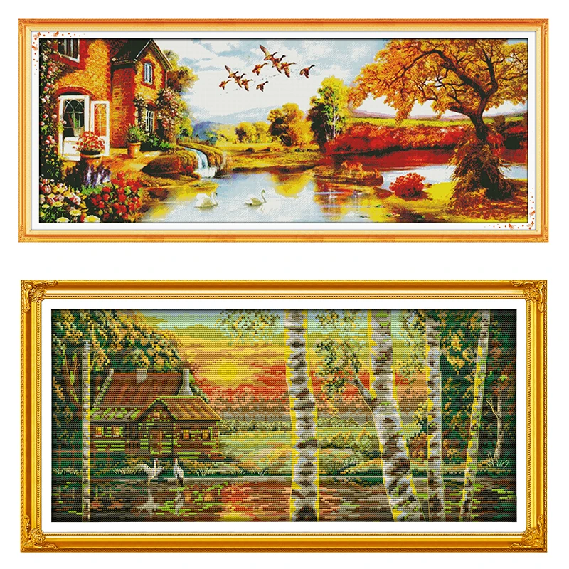 

Cross Stitch Kits Golden Sunshine Stamped DMC Printed 11CT 14CT Counted Printing Embroidery Craft Kit Embroidery Needlework Sets