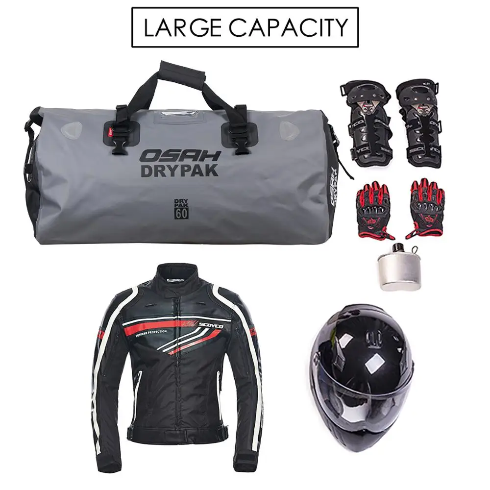 Motorcycle Saddle Bags Waterproof Tail Back Seat 60L Travel Bag Motorbike Scooter Luggage Rear Pack 40L 25L Tank |