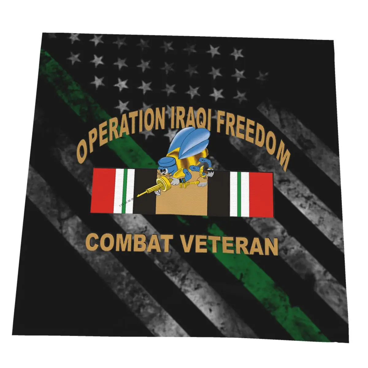 

Seabee Iraqi Freedom Combat Veteran Table Napkin Kitchen Towel Cleaning Cloth Tea Dining Fabric Handkerchief Decoration Home