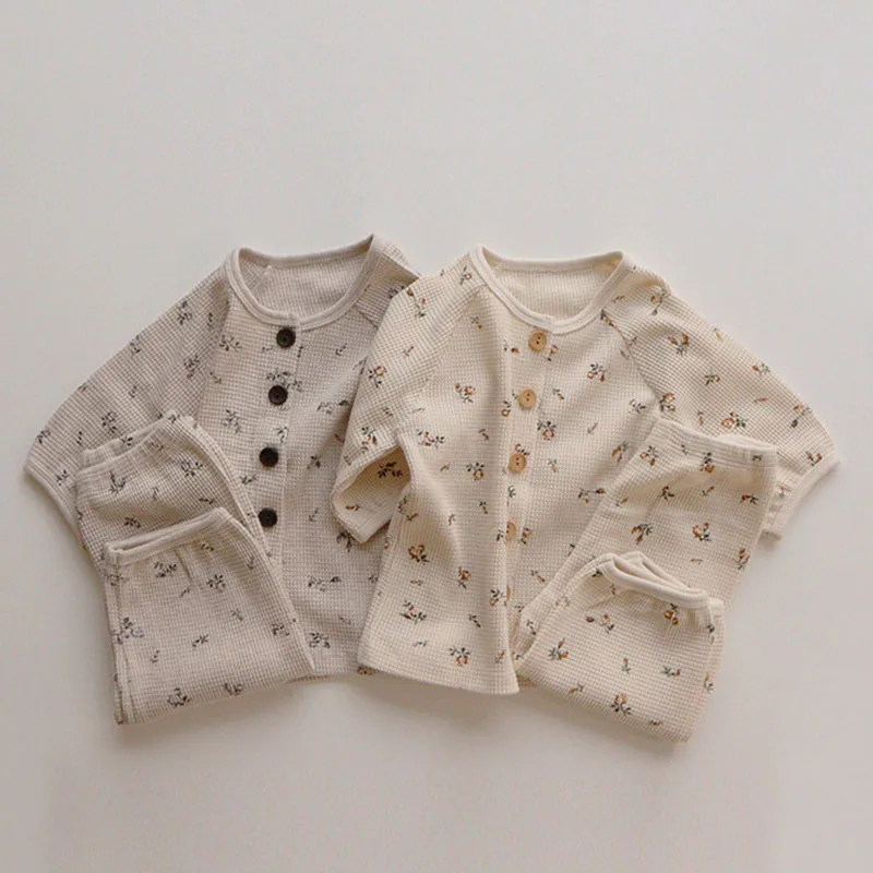 1-5T Toddler Kid Baby Boys Girls Autumn Winter Clothes Set Print Long Sleeve Top and Pant Suit Cotton Soft Sleepwear Pajamas Set