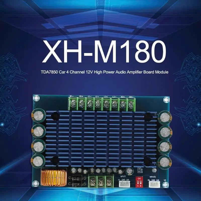 4x50 Вт XH-M180 TDA7850 автомобильный 4-канальный 12 В усилитель высокой мощности модуль